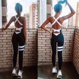 Women's Yoga / Fitness One Piece Backless Jumpsuit