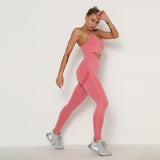 Women's Seamless Yoga / Fitness Long Sleeve Crop Top, High Waist Leggings+ Bra