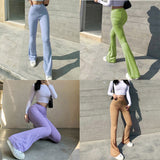 Women's Casual Skinny High Waist Stretchy Sports Sweatpants Flared Leggings