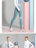 Women's Sportswear / Yoga Set - Leggings, Seamless Fitness Bra and Zipped Jacket