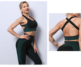 2 PCS Seamless Women Yoga / Fitness Crop Top & High Waist Leggings