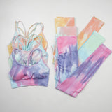 Tie Dye Seamless Yoga / Fitness Bra & Leggings Set