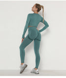 Seamless Yoga / Fitness Long Sleeve Crop Top & High Waist Leggings