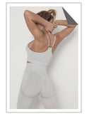 Women's Seamless Yoga / Fitness Long Sleeve Crop Top, High Waist Leggings+ Bra