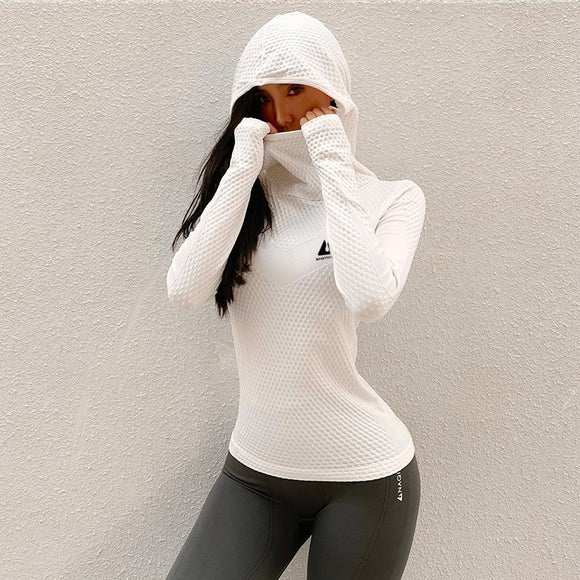 Breathable Women's Sportswear Hooded Top