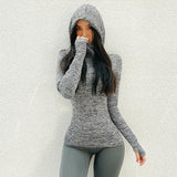 Breathable Women's Sportswear Hooded Top