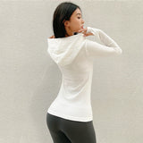 Breathable Women's Sportswear Hooded Top