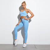 Yoga Set Workout Seamless Women's Sportswear Gym Clothing Sports Suits Fitness Short Sleeve Crop Top High Waist Running Leggings